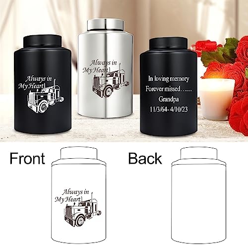 Gredstar Truck Cremation Urn Large for Human Ashes - Always in My Heart Decorative Funeral Memorial Keepsake