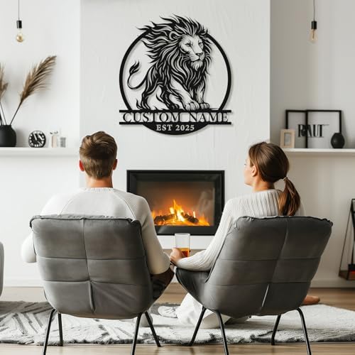 Custom Lion Metal Sign Dcor Strength Pride Wall Decor