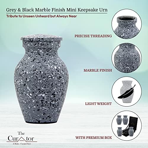 Mini Cremation Urns Set of 4 - Velvet Box Included