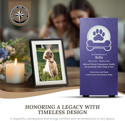 Elegant Customizable Cremation Urn for Pets - Dog Badge with Base