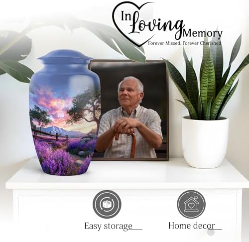 Lavender Blue Cremation Urn for Human Ashes - 10 Inch