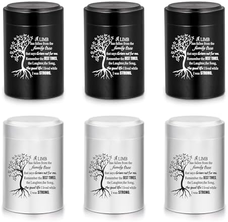 Small Urns Set of 6 Family Tree Keepsake Urns for Ashes