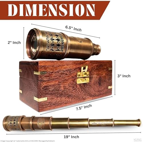 Antique Victorian Marine Telescope with Wooden Box