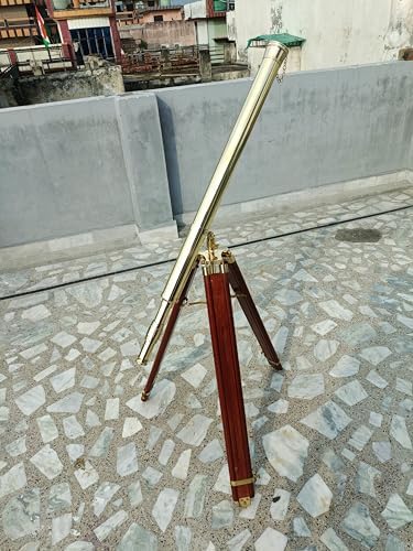 Handmade Nautical Double Barrel Telescope with 39-Inch Tripod