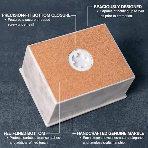 Bey-Berk Deering Moments Marble Cremation Urn White Adult Size