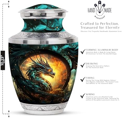 Guardian Dragon Decorative Urn - Velvet Bag Included