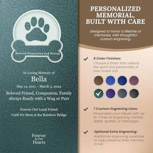 Elegant Customizable Cremation Urn for Pets - Dog Badge with Base