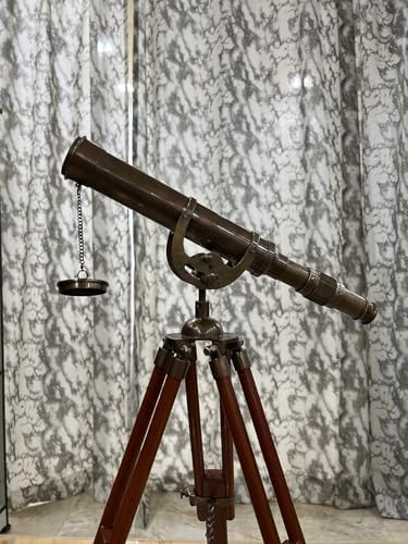 Vintage Pirate Spyglass with Wooden Tripod Stand