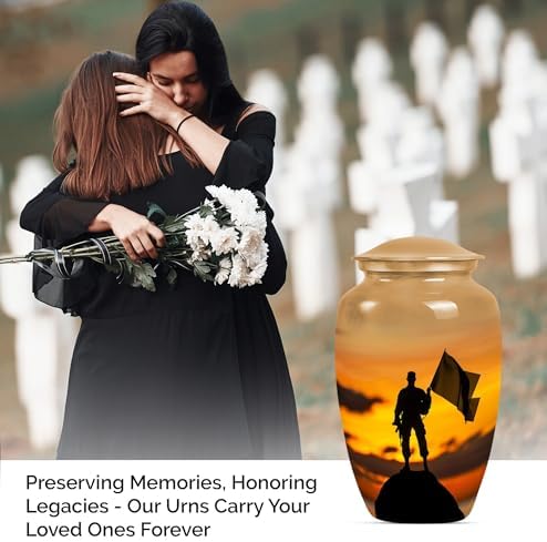 Military Urns 10 Inch Gray Decorative Urn for Ashes