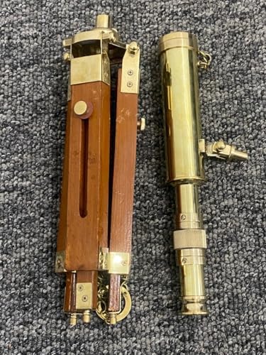 Handmade Antique Brass Telescope with Tripod Stand
