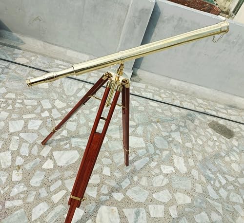 Handmade Nautical Double Barrel Telescope with 39-Inch Tripod