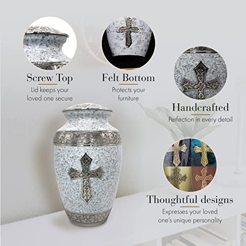 White Love of Christ Cremation Urn for Ashes Adult Male