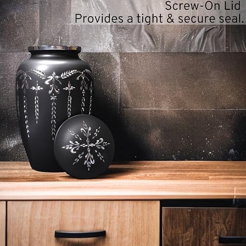 Elegant Engraved Aluminum Cremation Urn - Durable Memorial with Secure Screw Top Lid