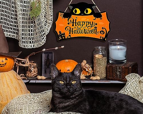 Pigort Happy Halloween Front Door Sign