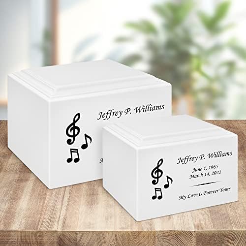 Stonewood Medium Custom Engraved Music Cremation Urn for Human Ashes