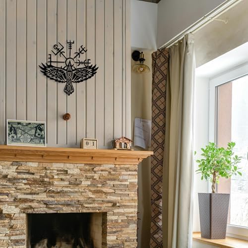 Rajukit Nordic Crow Wall Art with Celtic Symbols and Sacred Geometry