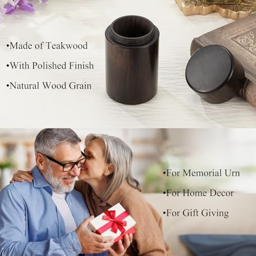 Sandalwood Urn for Human Ashes Small Cremation Urn - Mini Memorial Keepsake