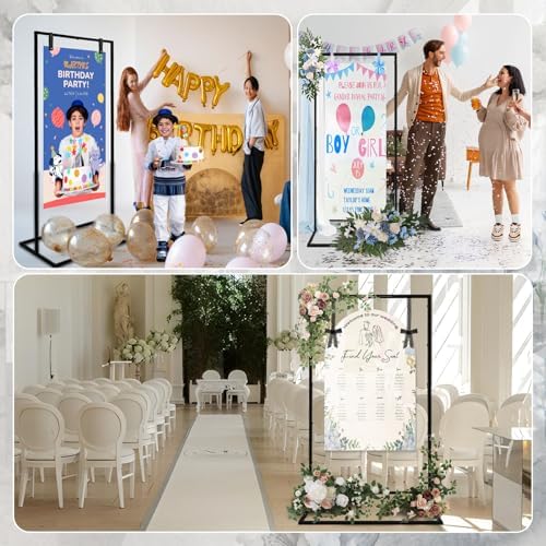OurWarm Metal Wedding Sign Stand with Adjustable Height and Decorative Bundle