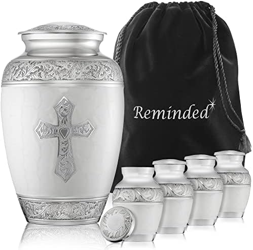 Reminded 5 Engraved Cross Cremation Urns for Ashes