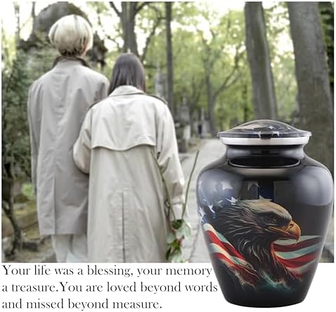 American Honor Urn - Patriotic Flag Eagle Cremation Urn for Ashes