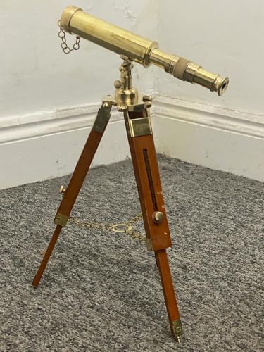 Antique Brass Telescope with Adjustable Tripod Stand