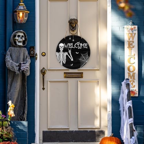 Zyoge Halloween Skeleton Welcome Sign Door Decor