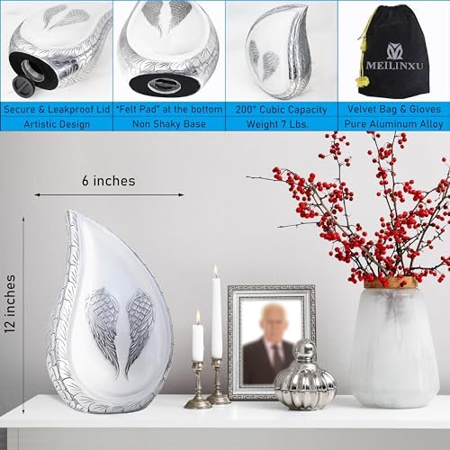 M Meilin Xu Cremation Urn with Angel Wings