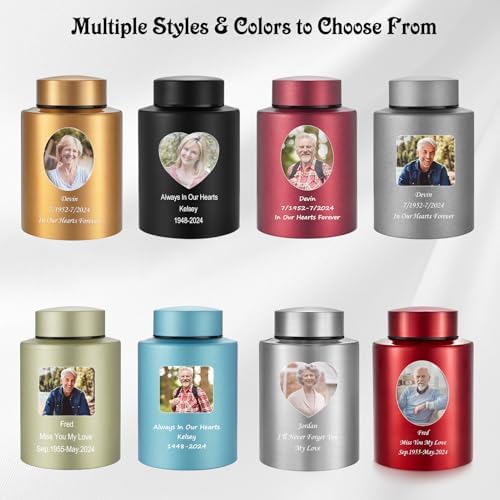 Photo Custom Cremation Urn Matt Black 59 Inch