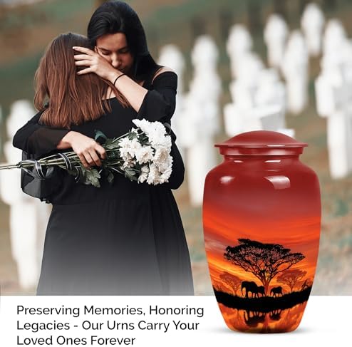 Elephant Cremation Urn Set Large Small for Ashes