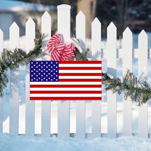 American Flag Door Hanging Sign with Strap