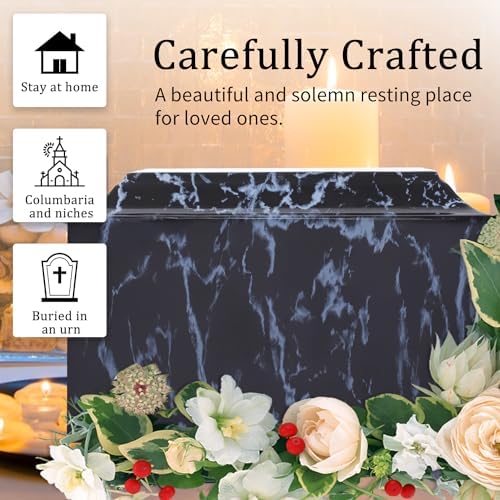 Rsobl Black Marble Cremation Urn for Adult Ashes