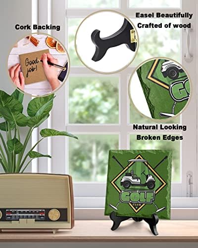 Wooden Stand Decorative Signs with Sports Theme Ceramic Plaque