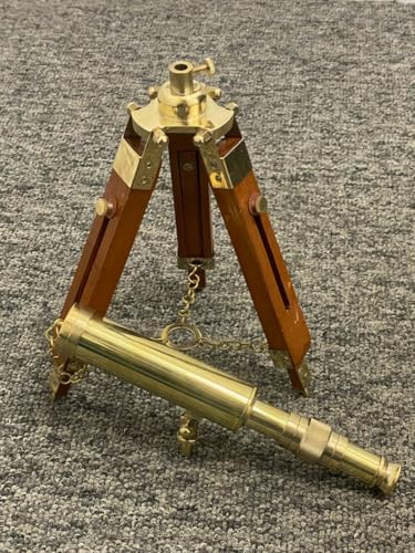 Handmade Antique Brass Telescope with Tripod Stand