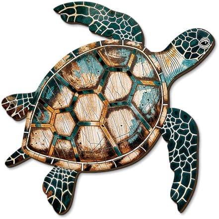 Semeid Handcrafted Wooden Sea Turtle Wall Art Decor