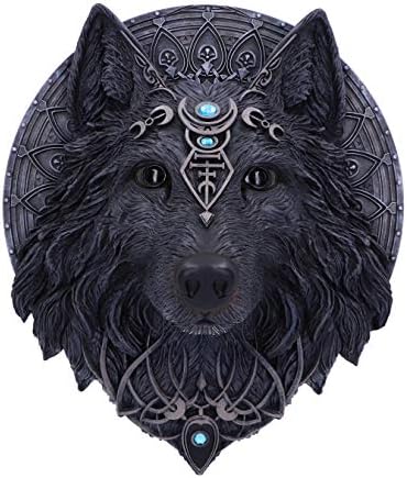 Dark Gothic Magical Wolf Moon Wall Hanging Plaque