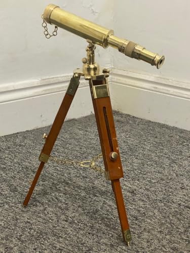 Handmade Antique Brass Telescope with Tripod Stand