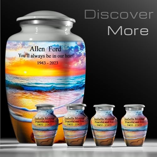 Personalized Gray Cremation Urn with Custom Text