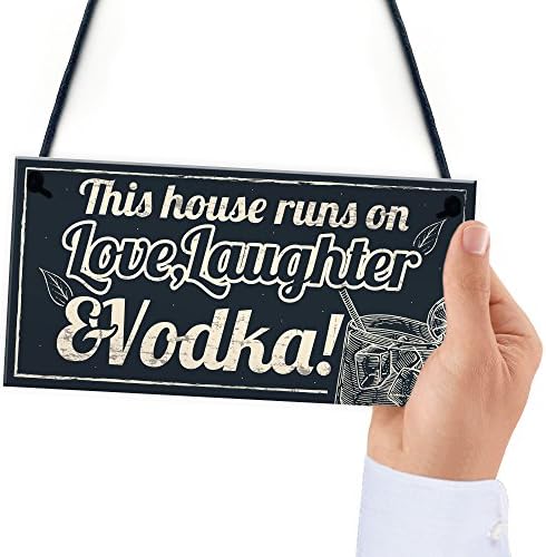 Fun Laughter Vodka Kitchen Plaque for Home Bar Pub Gift