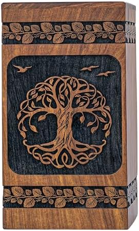 Wooden Cremation Urn - Celtic Tree of Life Design