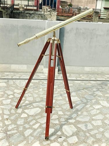 Handmade Nautical Double Barrel Telescope with 39-Inch Tripod