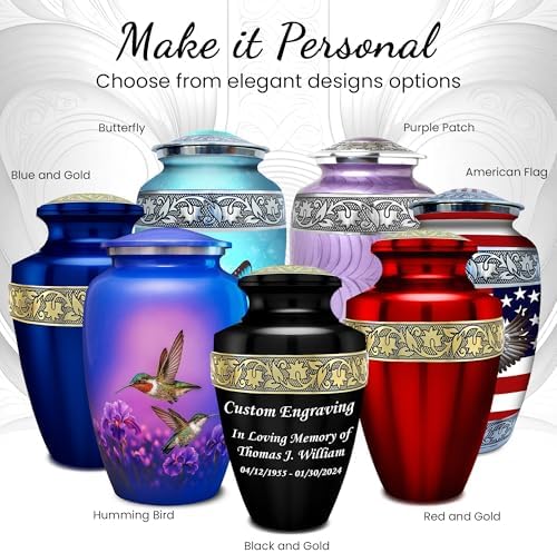Personalized Engraved Urn Set of 6 for Ashes