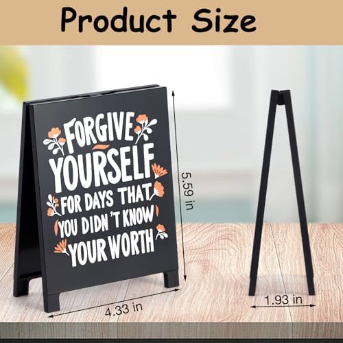 Forgive Yourself Motivational Desk Sign Office Decor