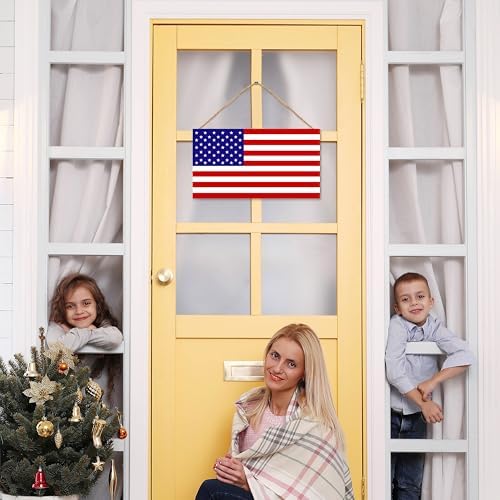 American Flag Door Hanging Sign with Strap