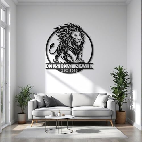 Custom Lion Metal Sign Dcor Strength Pride Wall Decor