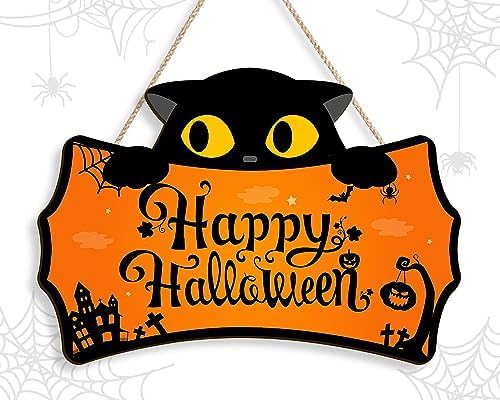 Pigort Happy Halloween Front Door Sign