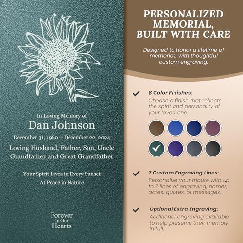Amaranthine Urn Decorative Cremation Urn with Custom Sunflower Design