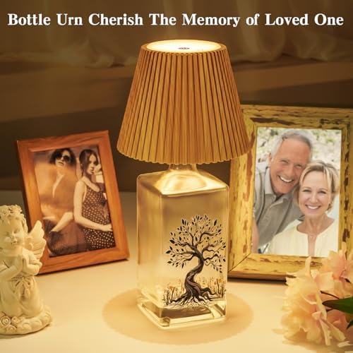 SOITIS Large Glass Urn with Light for Ashes