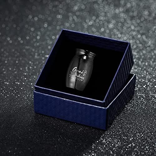 Gredstar Gone Fishing Mini Urn for Ashes Black