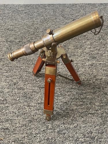 Antique Telescope with Brass Tripod Stand