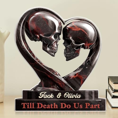Gothic Skeleton Couple Figurine Statues for Home Decor